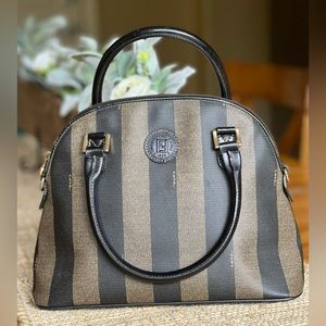 Fendi vintage dome satchel Pequín coated canvas medium